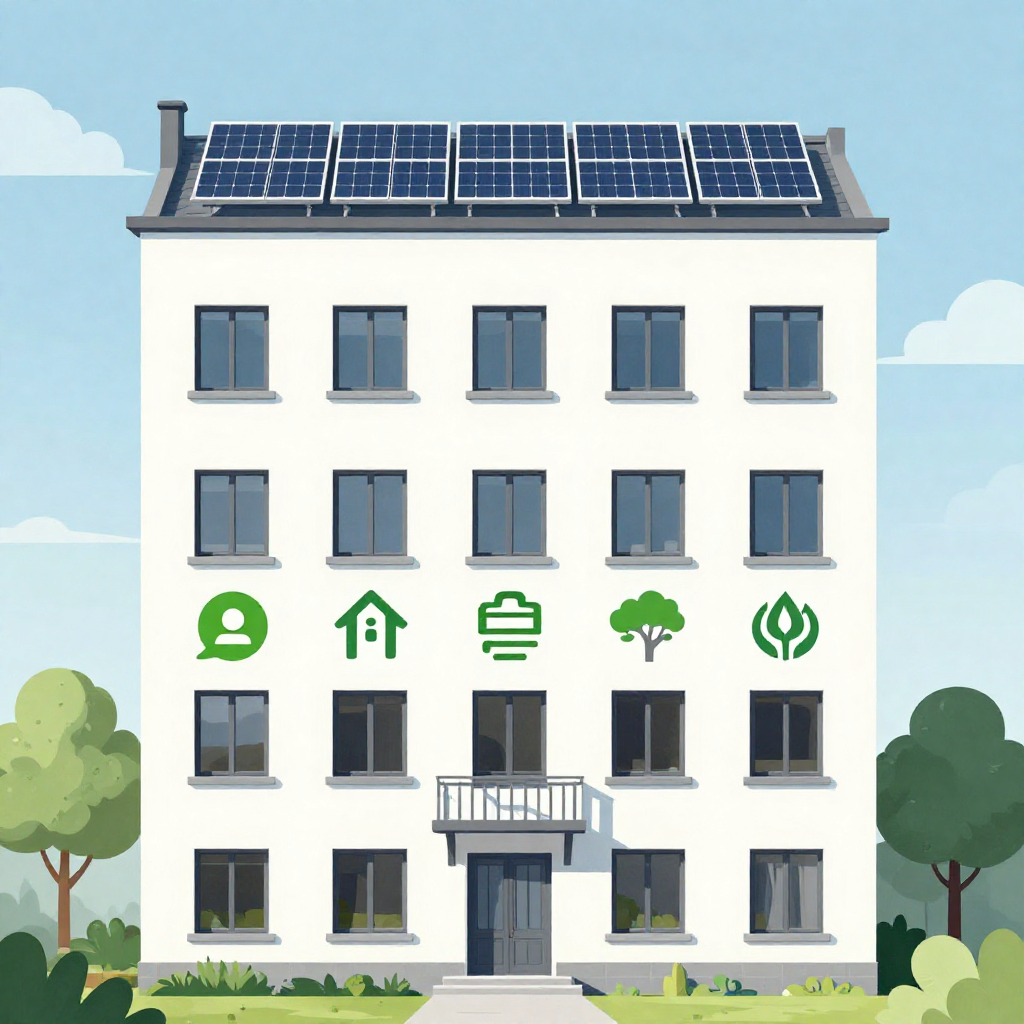 Illustrazione riqualificazione energetica condominio Bologna – Case Green 2026, amministratore di condominio Studio Lorenzoni SNC